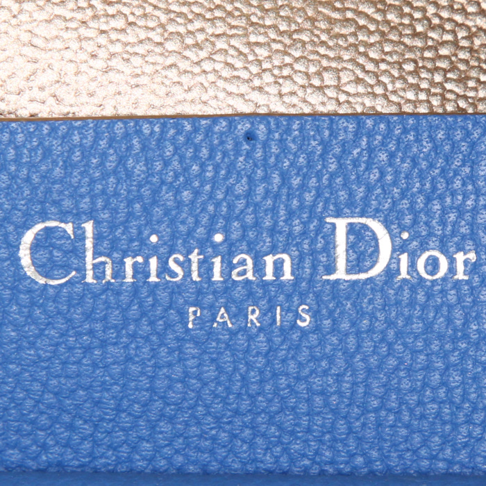 Sac cabas Dior Open Bar en cuir bleu - Detail D4