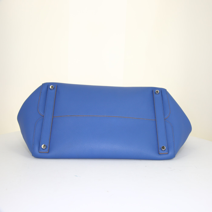 Sac cabas Dior Open Bar en cuir bleu - Detail D5