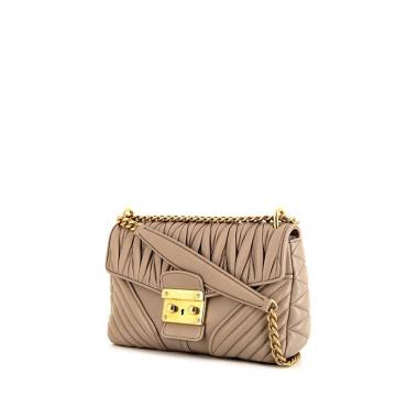 Sac bandoulière Miu Miu en cuir beige