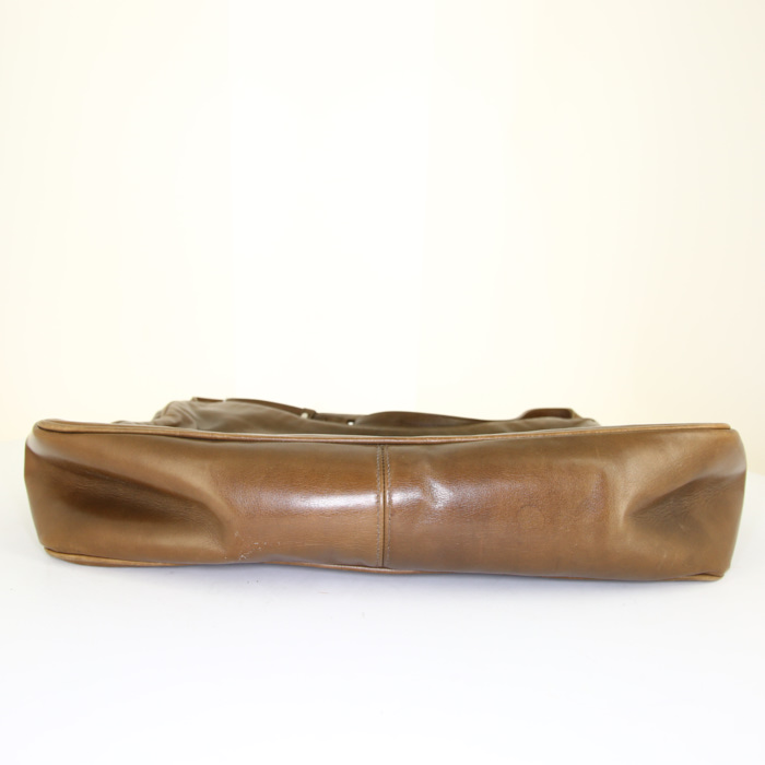 Borsa Chanel Vintage in pelle marrone - Detail D4