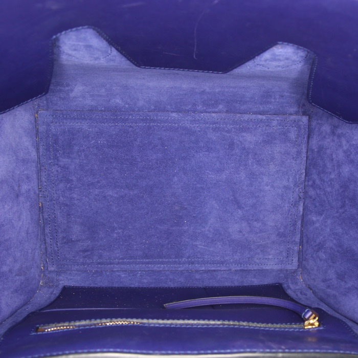 Borsa Celine Tie Bag modello medio in pelle blu - Detail D2