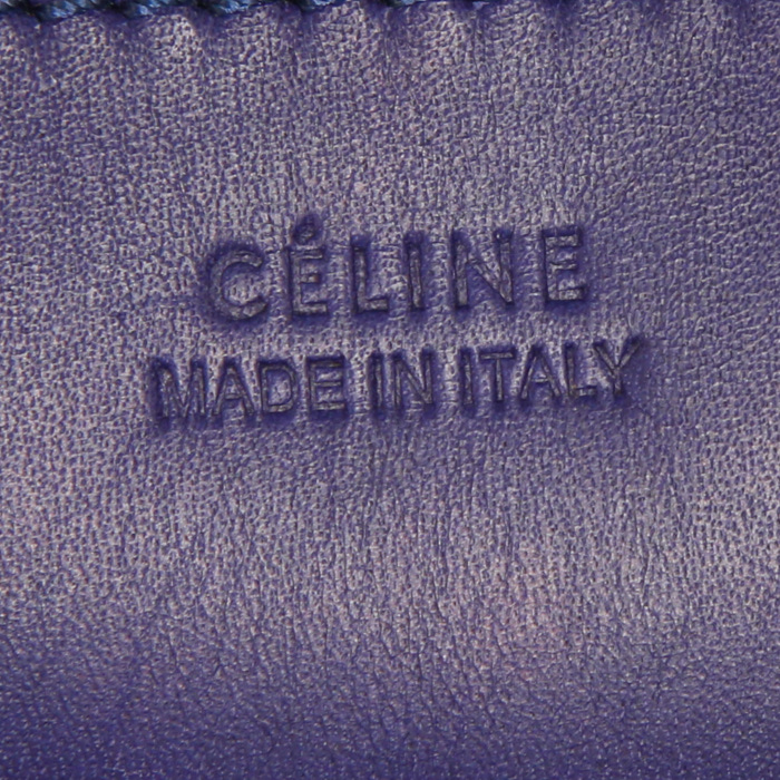 Celine Tie Bag medium model handbag in blue leather - Detail D3