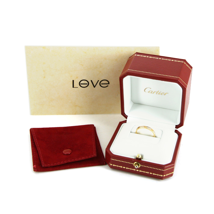 Anello Cartier Love modello piccolo in oro giallo e diamanti - Detail D2