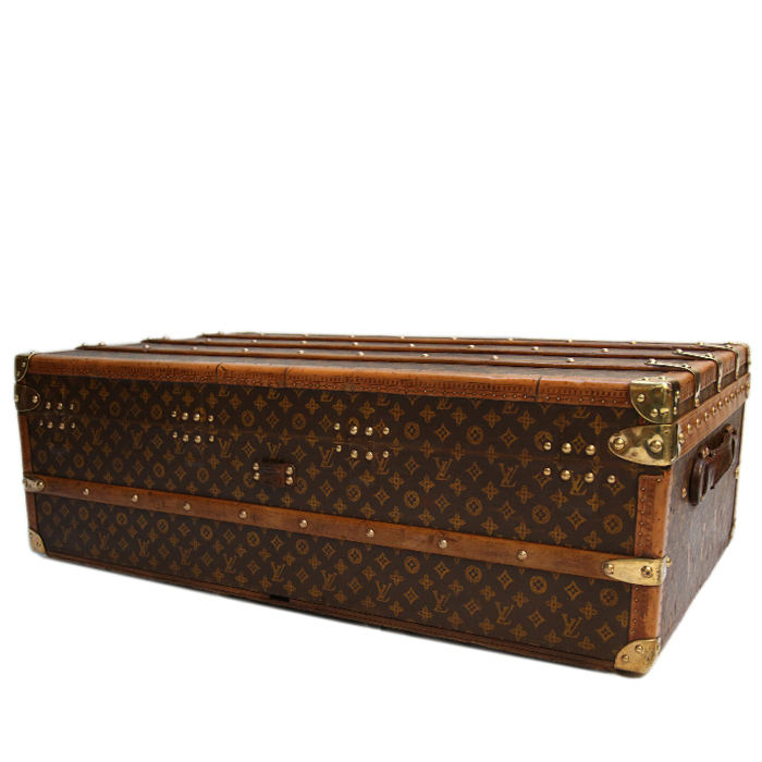 Bauletto Louis Vuitton in tela monogram cerata e losine marrone - Detail D1