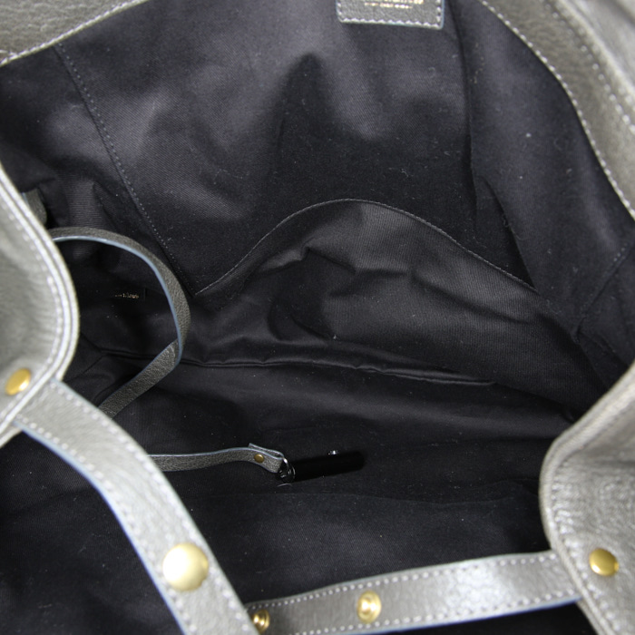 Jerome Dreyfuss Billy L shopping bag in grey leather - Detail D2