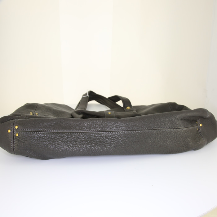 Sac cabas Jerome Dreyfuss Billy L en cuir gris - Detail D4