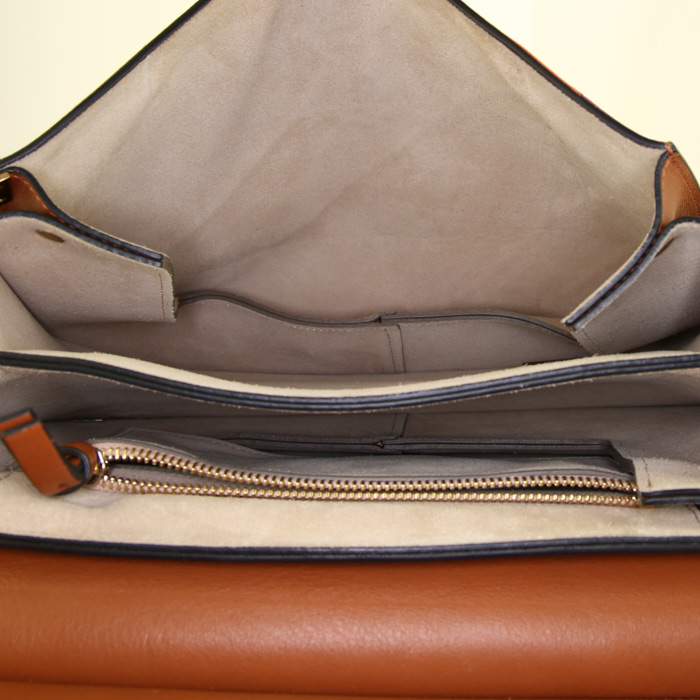 Borsa a tracolla Chloé Faye modello medio in camoscio multicolore e pelle marrone - Detail D2
