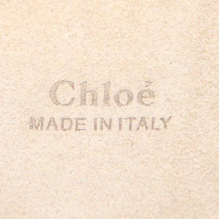 Borsa a tracolla Chloé Faye modello medio in camoscio multicolore e pelle marrone - Detail D3