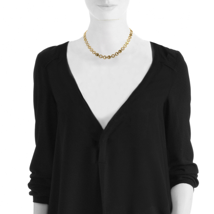 Fred Miss Fred Moon reversible necklace in yellow gold and diamonds - Detail D1