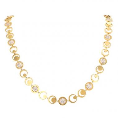 Collier réversible Fred Miss Fred Moon en or jaune et diamants