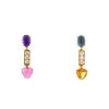 Articulated Bulgari Allegra pendants earrings in yellow gold,  diamonds and colored stones - 00pp thumbnail