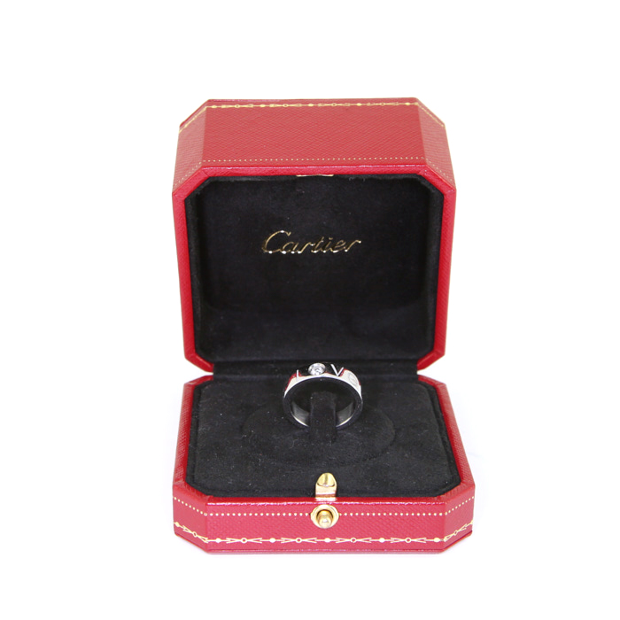 Bague Cartier Love en or blanc et diamant, taille 53 - Detail D2