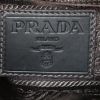 Prada Jacquard handbag in khaki logo canvas and dark brown leather - Detail D3 thumbnail