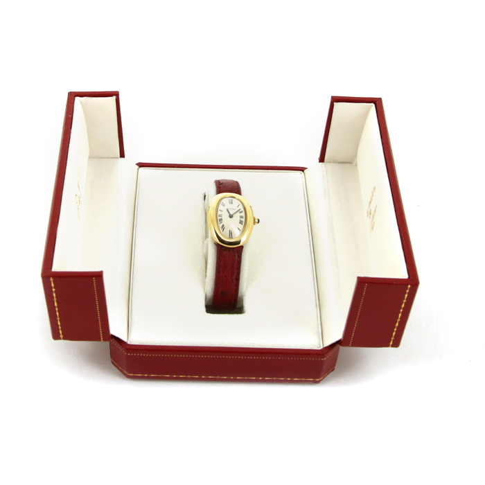 Montre Cartier Baignoire en or jaune 18k Ref :  1345 Vers  1990 - Detail D2
