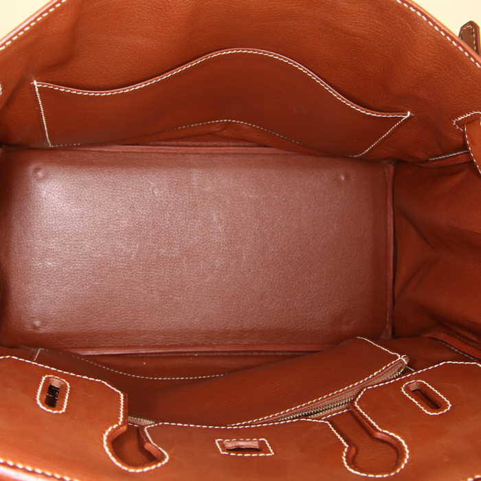 Borsa Hermes Birkin 30 cm in pelle Barenia marrone - Detail D2