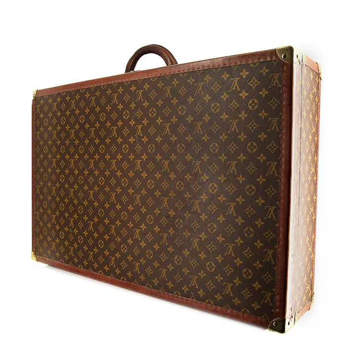 Maleta Louis Vuitton Bisten 80 cm en lona Monogram y cuero natural - Detail D1