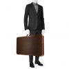 Louis Vuitton Bisten rigid suitcase in monogram canvas and brown lozine (vulcanised fibre) - Detail D2 thumbnail