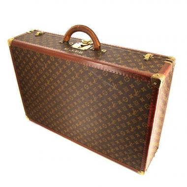 Maleta rígida Louis Vuitton Bisten en lona Monogram y fibra vulcanizada marrón
