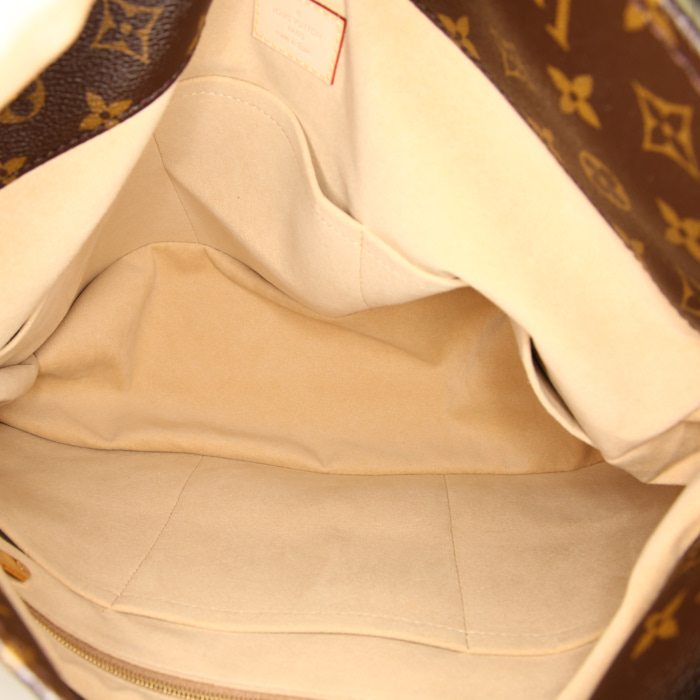 Borsa Louis Vuitton Artsy modello medio in tela monogram cerata marrone e pelle naturale - Detail D2