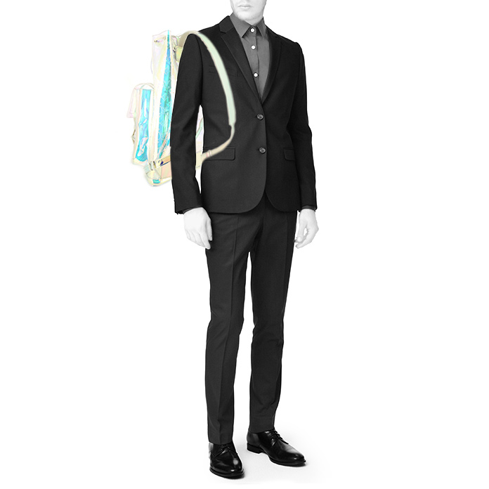 Louis Vuitton Christopher large model backpack in transparent shading vinyl and white vinyl - Detail D1