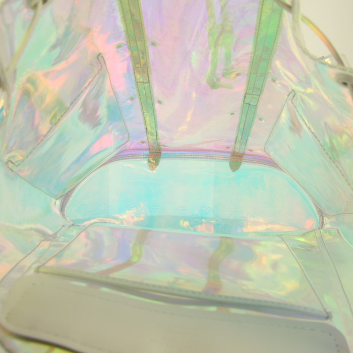 Sac à dos Louis Vuitton Christopher grand modèle en vinyle dégradé transparent et vinyle blanc - Detail D2