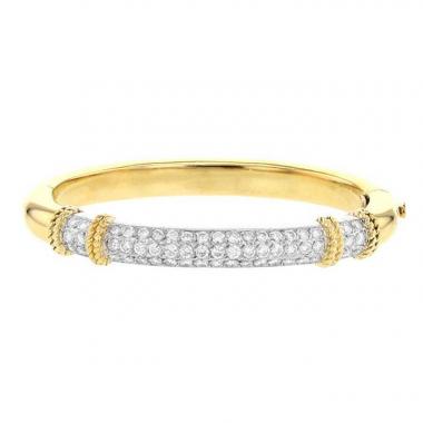 Brazalete época años 70 Fred en oro amarillo,  platino y diamantes