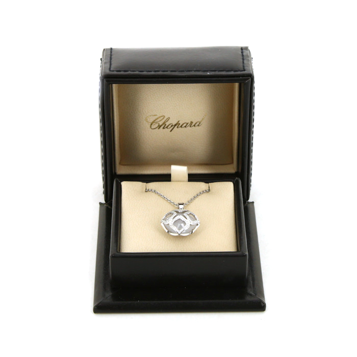 Collana Chopard Impériale Cocktail in oro bianco,  calcedonio blu e diamanti - Detail D2