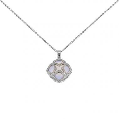 Collier Chopard Impériale Cocktail en or blanc,  calcédoine bleue et diamants