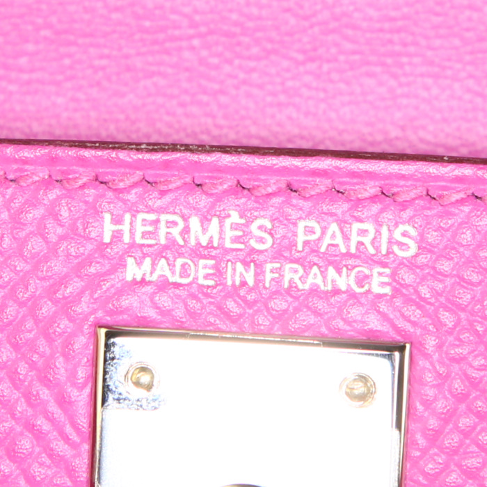 Hermès Kelly 20 cm shoulder bag in pink epsom leather - Detail D4