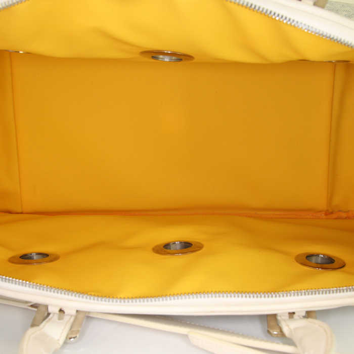 Goyard bag in white Goyard canvas and white leather - Detail D3