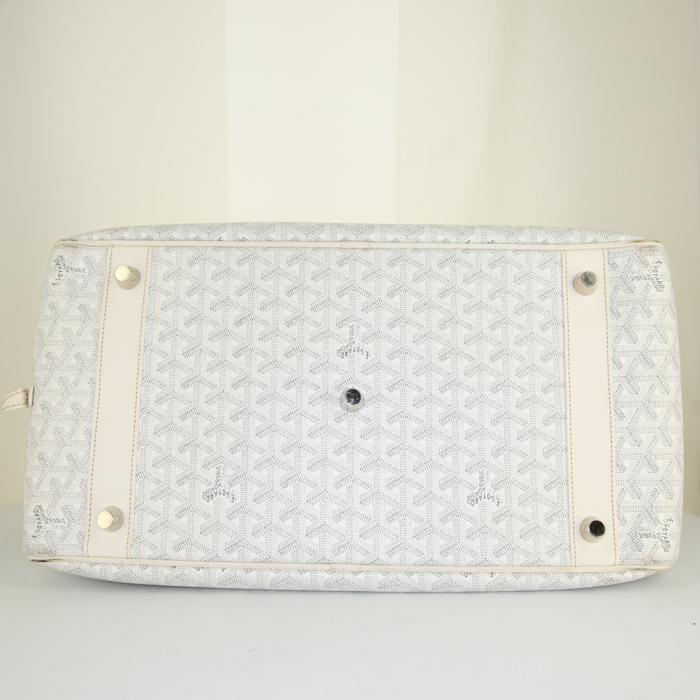 Borsa Goyard in tela Goyardine bianca e pelle bianca - Detail D4