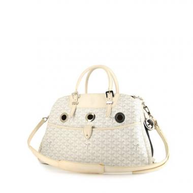 Borsa Goyard in tela Goyardine bianca e pelle bianca