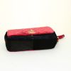 Sac bandoulière Chanel Timeless en velours matelassé tricolore rouge noir et bleu-marine - Detail D4 thumbnail