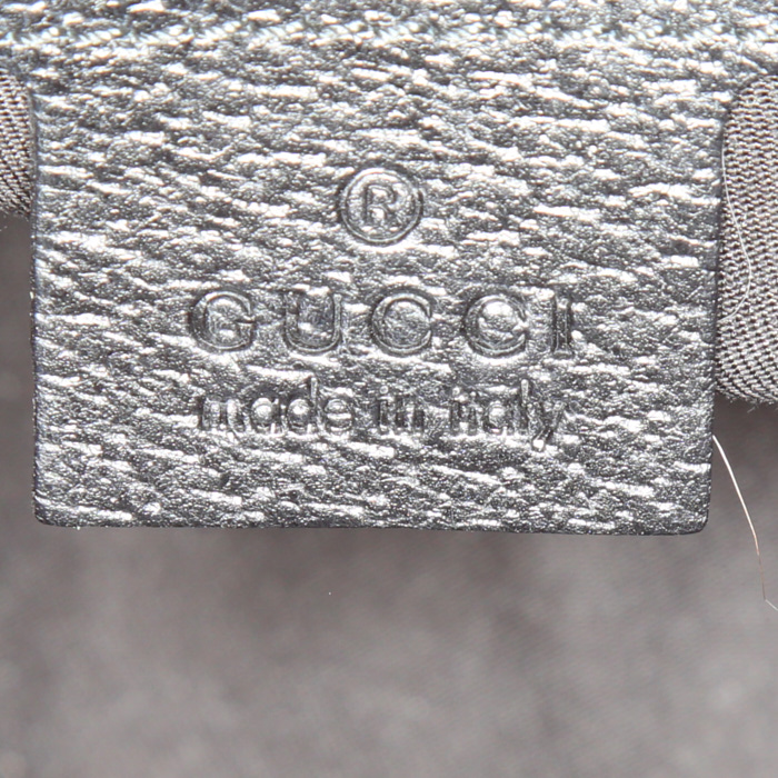 Sac à main Gucci en toile noire et cuir noir - Detail D3