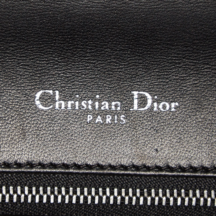 Borsa a tracolla Dior Diorama in pelle nera con motivo forato - Detail D5