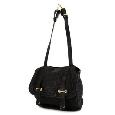 Bolso zurrón Saint Laurent Besace Messenger en cuero granulado negro