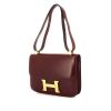 Hermes Constance handbag in burgundy box leather - 00pp thumbnail
