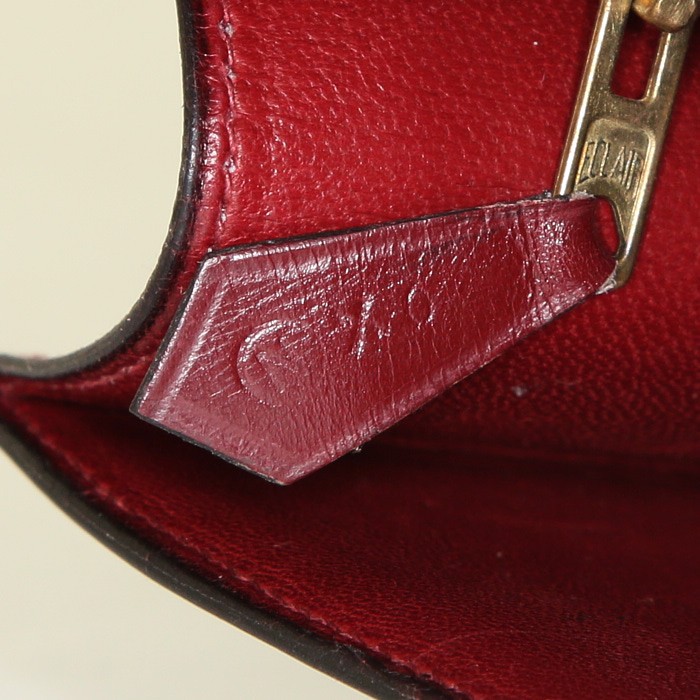 Hermes Constance handbag in burgundy box leather - Detail D5
