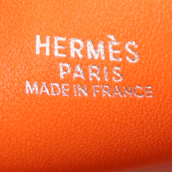 Borsa a tracolla Hermes Bolide modello piccolo in pelle Epsom arancione - Detail D4