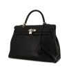 Hermes Kelly 35 cm handbag in black leather taurillon clémence - 00pp thumbnail