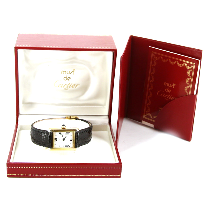 Cartier must de Cartier ケース Vintage Cartier Argent 925 Sterling Silver and Gilt Must De