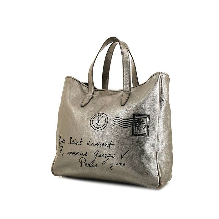 Auth YVES SAINT LAURENT Brown & Beige Leather Shoulder Tote Bag Purse  #54320E | eBay