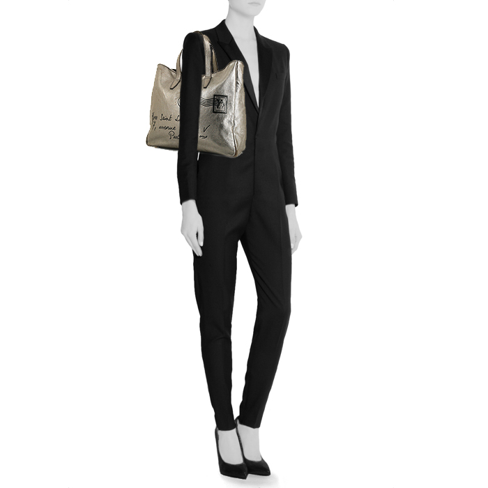 Borsa Yves Saint Laurent in pelle dorata - Detail D1