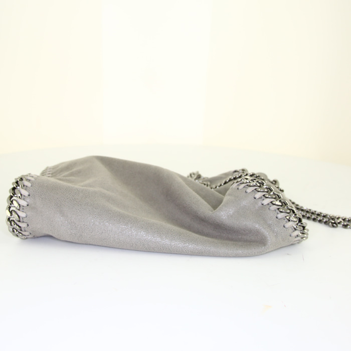 Bolso de mano Stella McCartney Falabella Fold Over modelo pequeño en lona gris - Detail D5