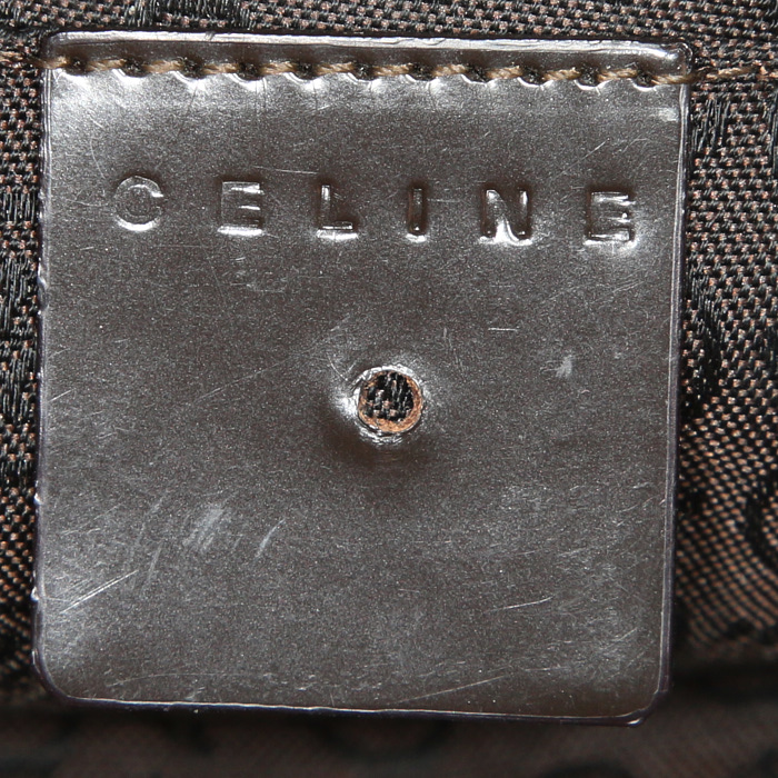 Borsa Celine Vintage in pelliccia marrone e pelle lucida marrone - Detail D3