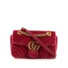 Sac bandoulière Gucci GG Marmont en velours matelassé rose - 360 thumbnail