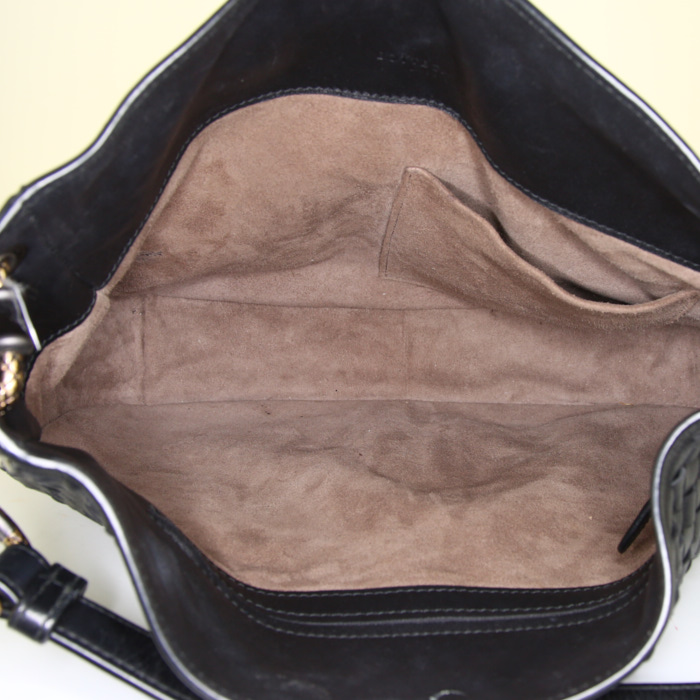 Borsa Bottega Veneta in pelle intrecciata nera - Detail D2