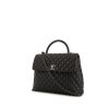 Chanel Top Handle handbag in black quilted grained leather - 00pp thumbnail