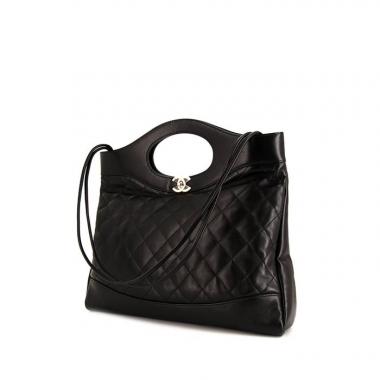 Sac cabas Chanel 31 en cuir matelassé noir