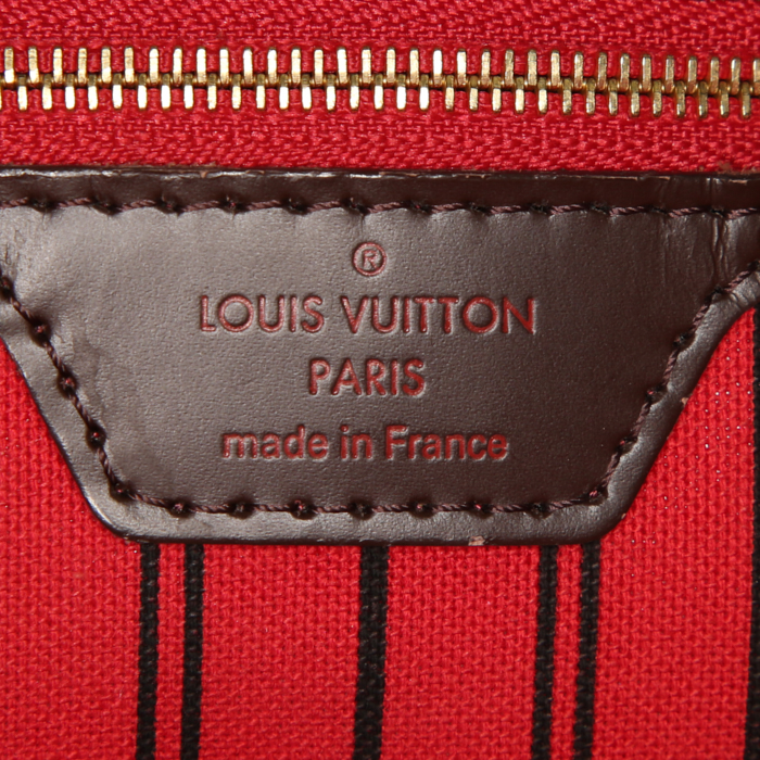 Sac porté épaule Louis Vuitton Graceful petit modèle en toile damier et cuir marron - Detail D3